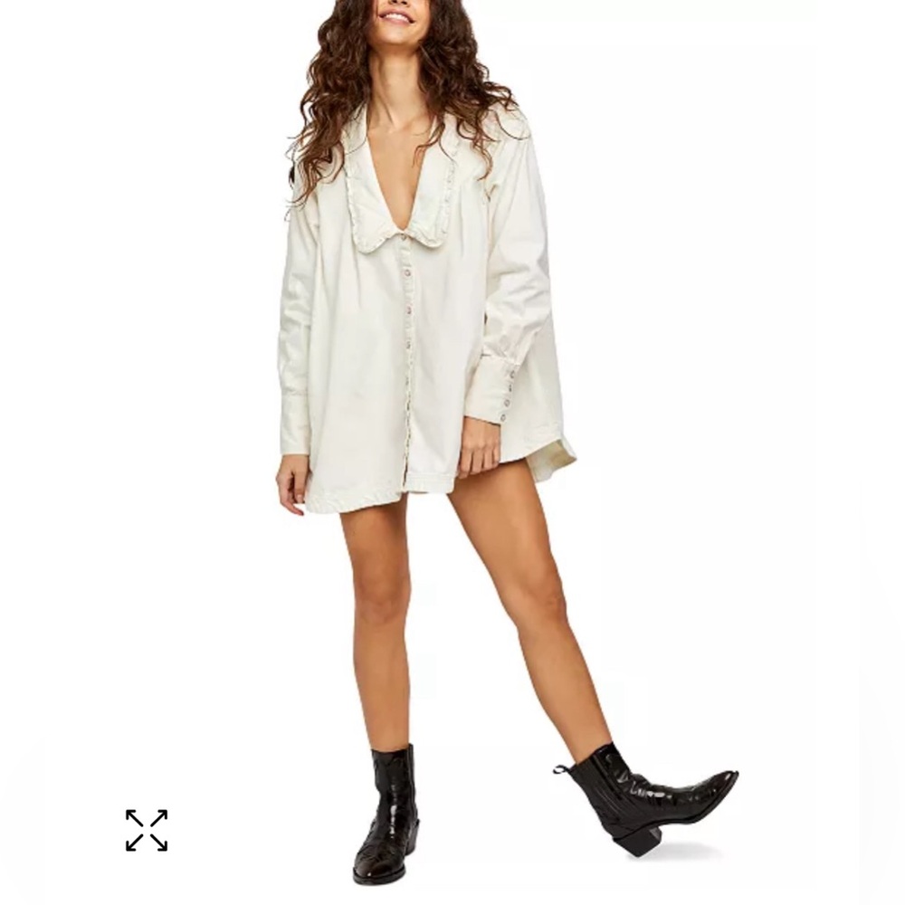 Free People Charlie denim button down tunic dress